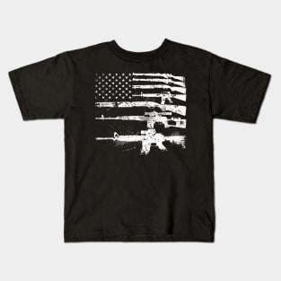 Patriotic Gun Rights 2Nd Amendment Ar15 American Flag Kids T-Shirt